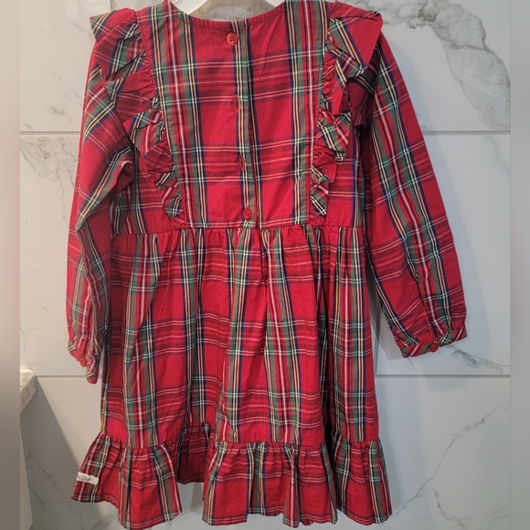 Plaid Ruffle Butts Kids Dress - Red, Blue and Green. - Picture 2 of 4